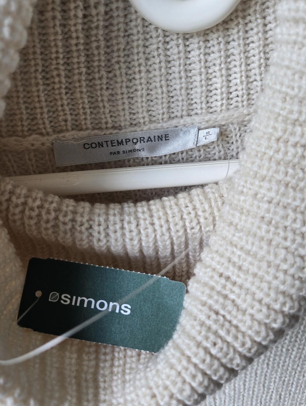 Contemporain Simons LG Sweater Dress Turtleneck Cowlneck Midi Cozy Contains Wool - Picture 2 of 12